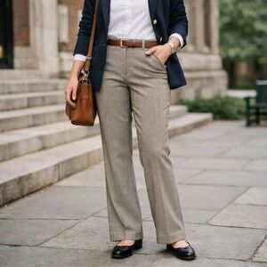 Talbots Beige Houndstooth Dress Trousers